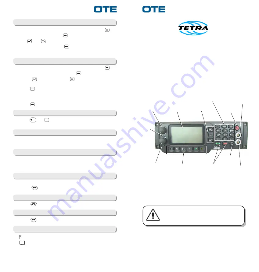 OTE TETRA FC 2001 Скачать руководство пользователя страница 1