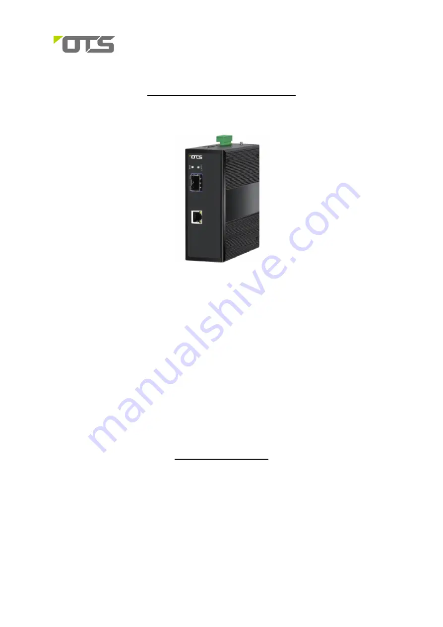 OTS ET1212PpH-SA-DR Quick Installation Manual Download Page 1