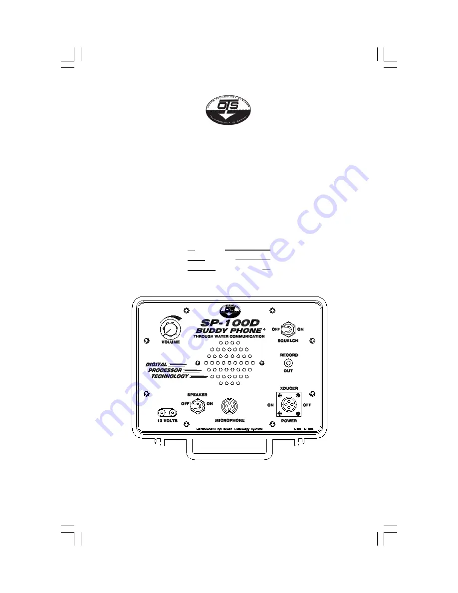 OTS Surface Buddy Phone SP-100D User Manual Download Page 1