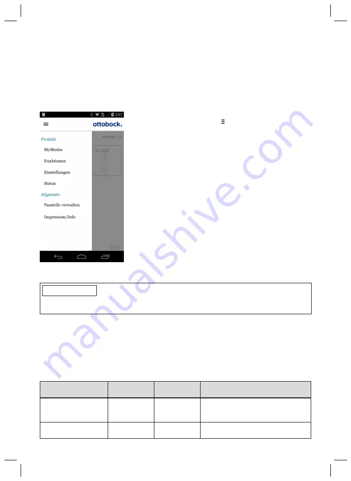 Otto Bock Genium X3 3B5-2 Genium X3 3B5-2 ST Instructions For Use Manual Download Page 31