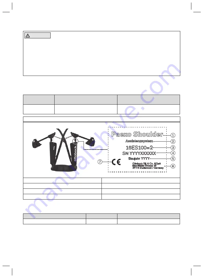 Otto Bock Paexo Shoulder 16ES100-2 Original Instructions Manual Download Page 5