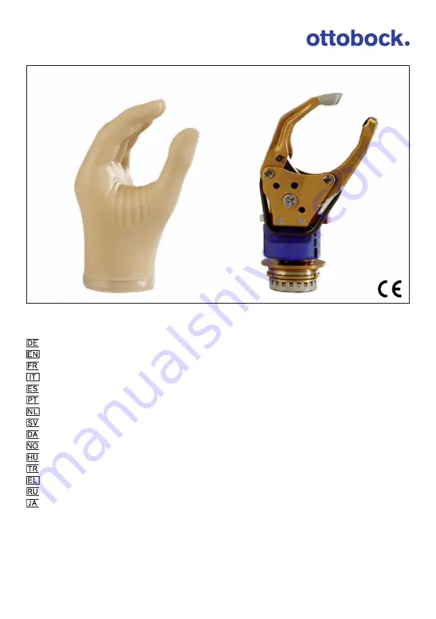 Otto Bock SensorHand 8E38 8 Скачать руководство пользователя страница 1