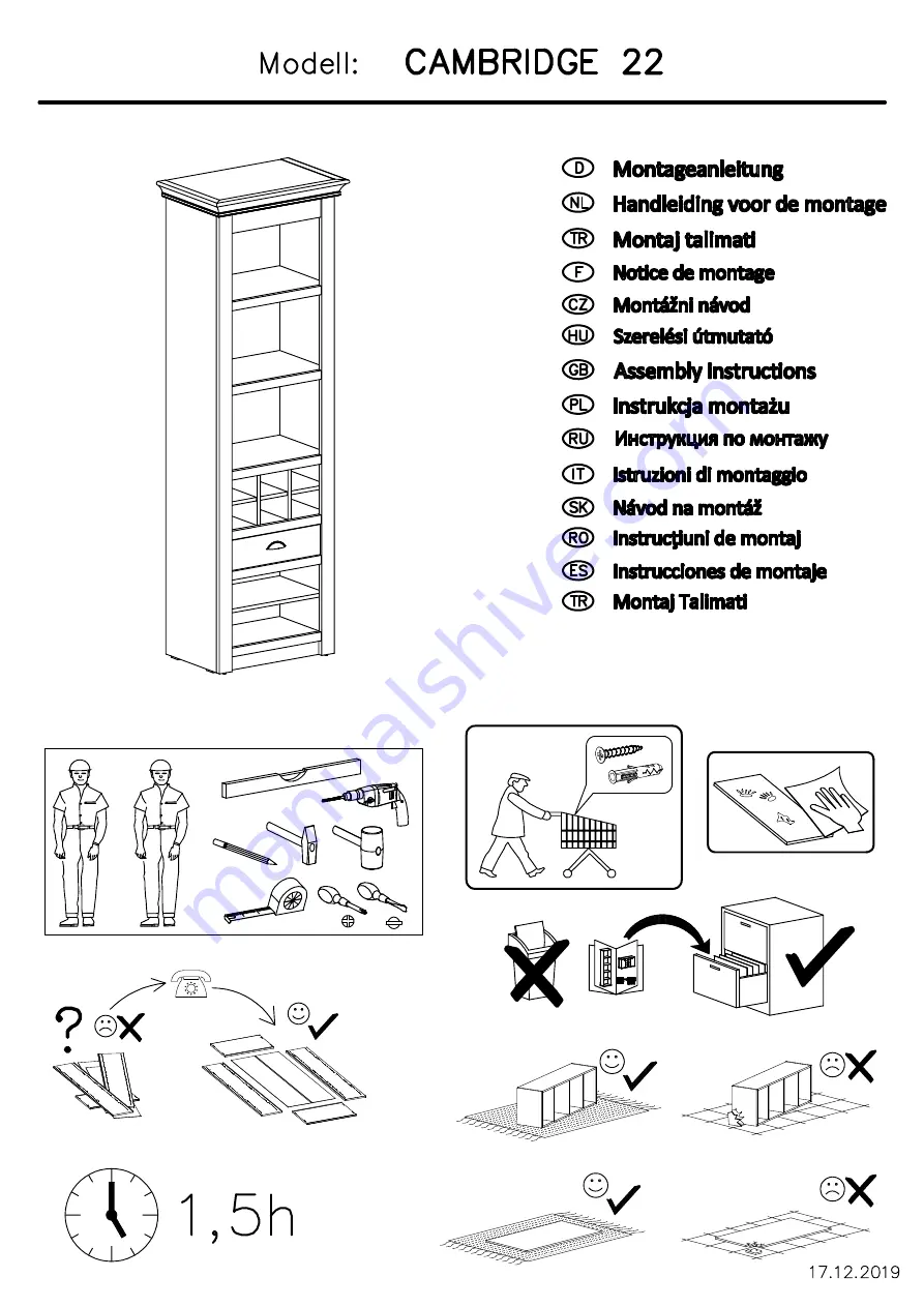 Otto CAMBRIDGE 22 Assembly Instructions Manual Download Page 1