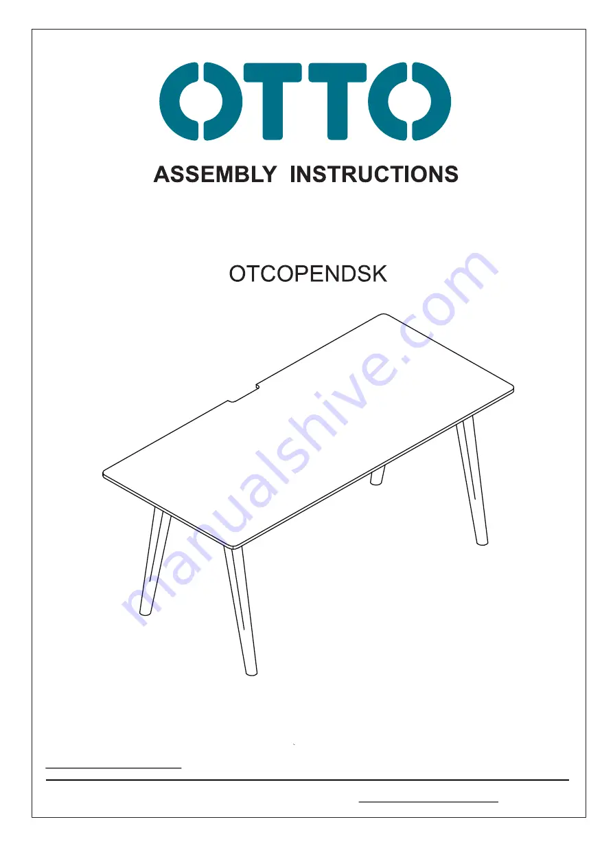 Otto COPENHAGEN SOLID TIMBER 1500MM DESK OTCOPENDSK Assembly Instructions Manual Download Page 1