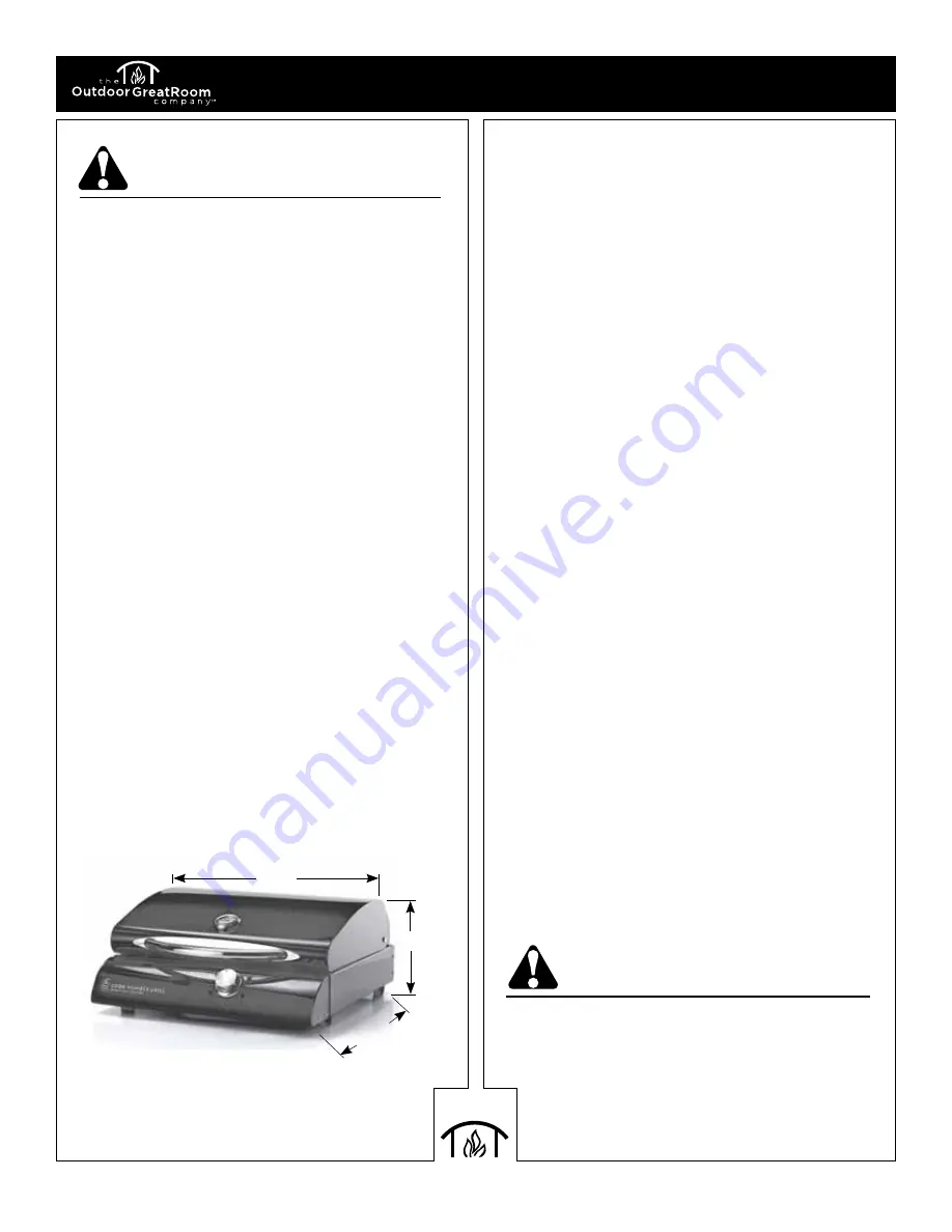 Outdoor GreatRoom Company Cook Number CNE20 Owner'S Operating Instruction Manual Download Page 3