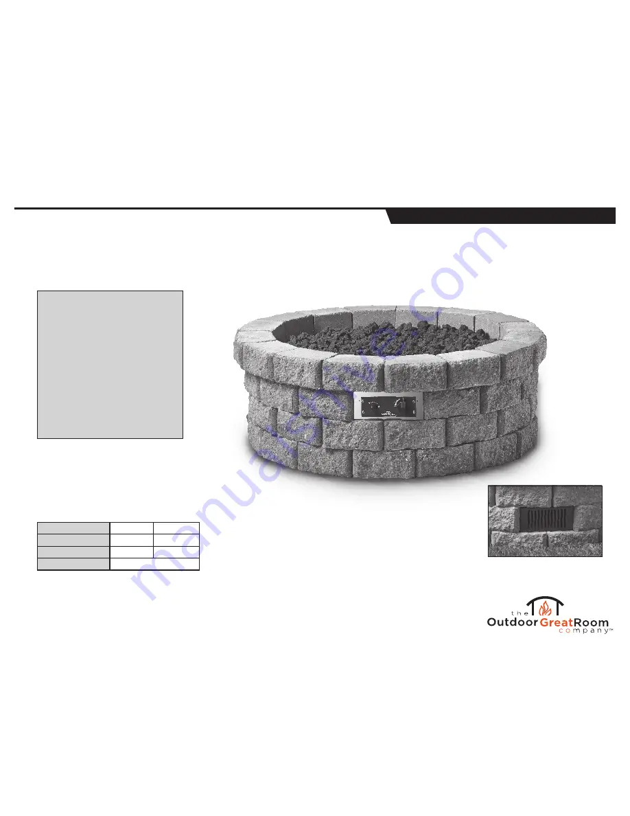 Outdoor GreatRoom Company Hudson Stone DIY-38 Crystal Fire Installation Instructions Download Page 1