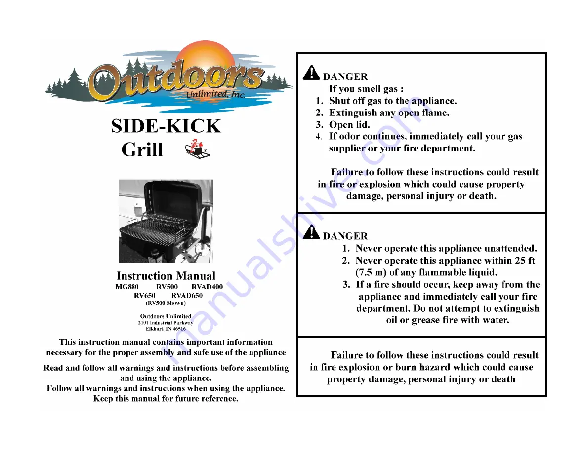 Outdoors MG880 Instruction Manual Download Page 1