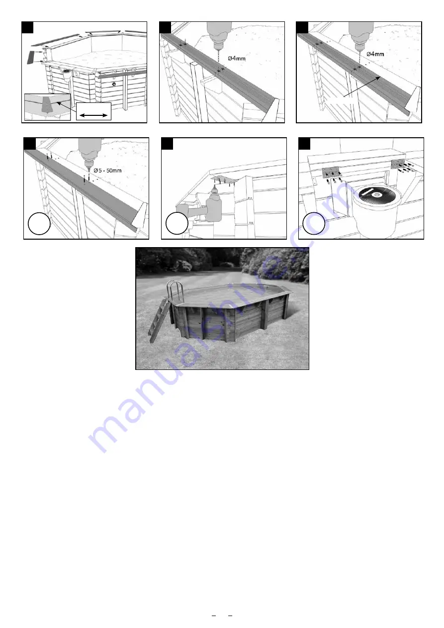 Outside Living Industries sunwater Sun 300x490 H120 cm Note Of Assembly Download Page 56