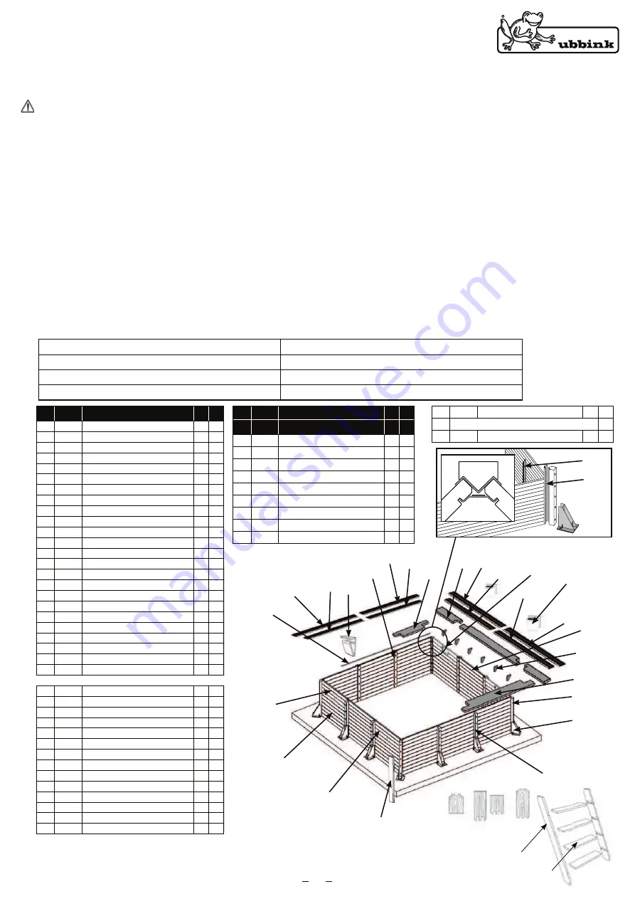 Outside Living Industries UBBINK 500x500 Manual Download Page 7