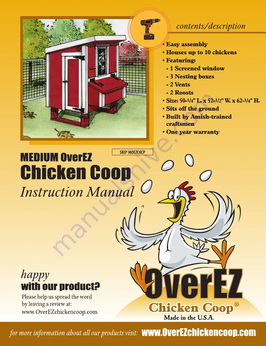 OverEZ Chicken Coop MOEZCKCP Скачать руководство пользователя страница 1