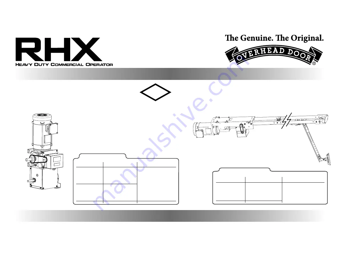 Overhead door RHX NEMA 7 Скачать руководство пользователя страница 1