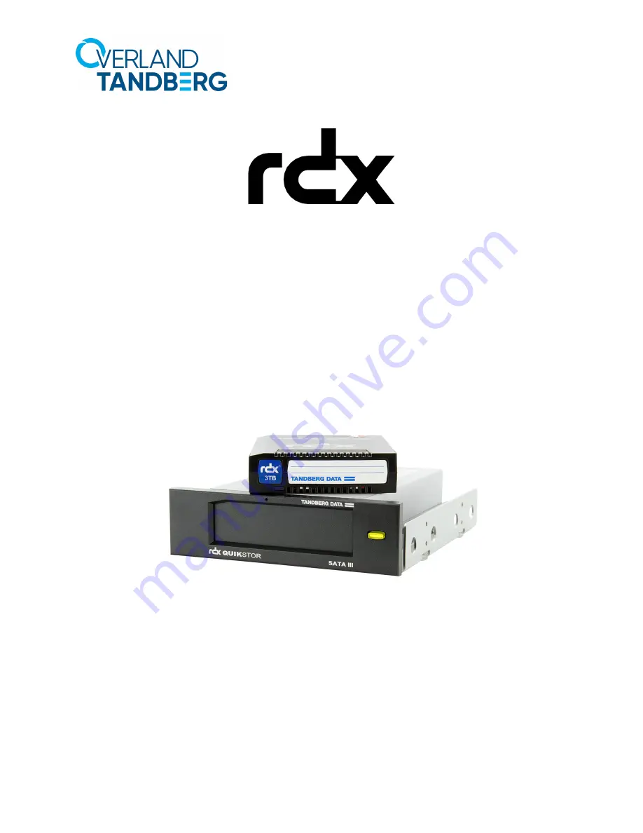 Overland Tandberg RDX QuikStor Reference Manual Download Page 1