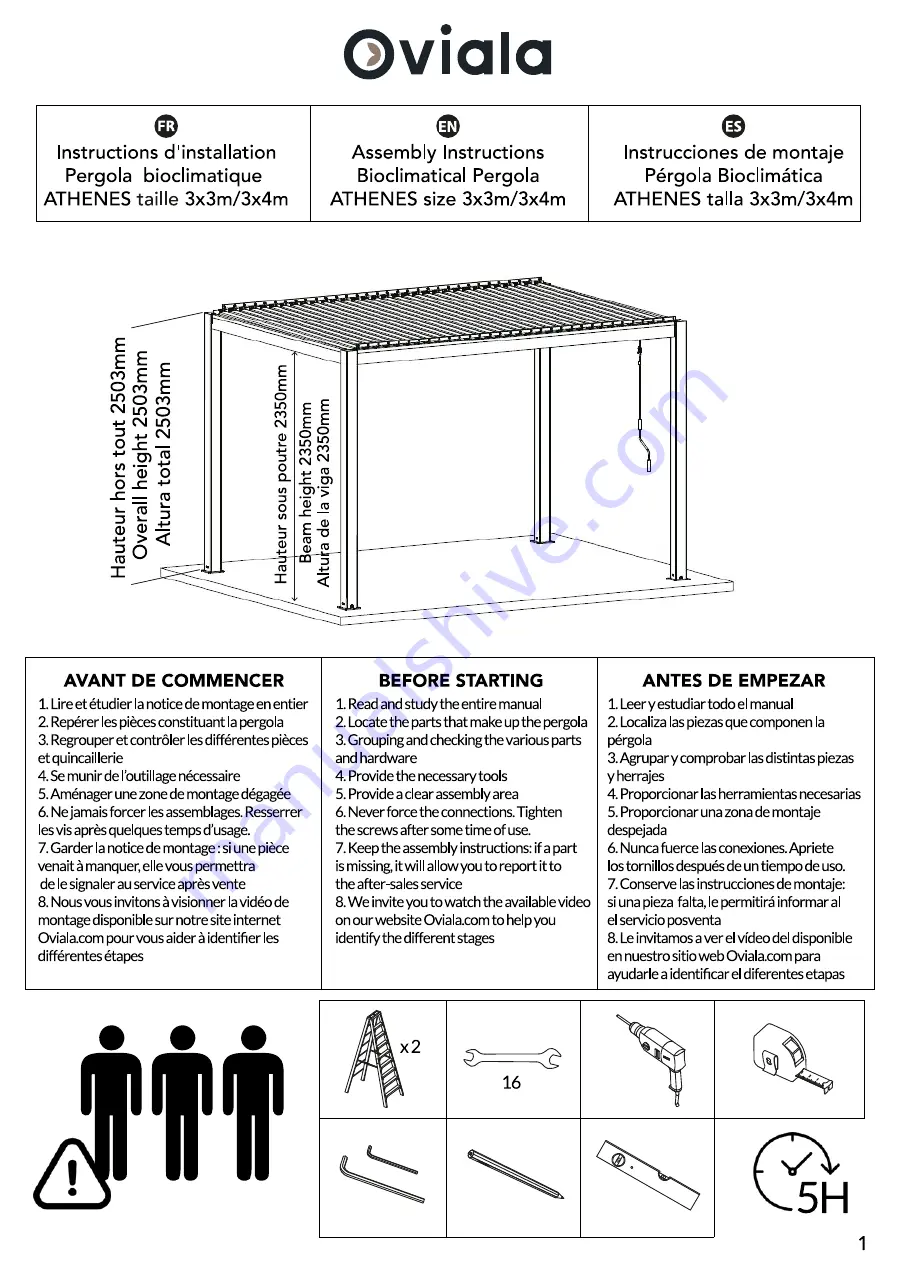 oviala ATHENES Assembly Instructions Manual Download Page 1