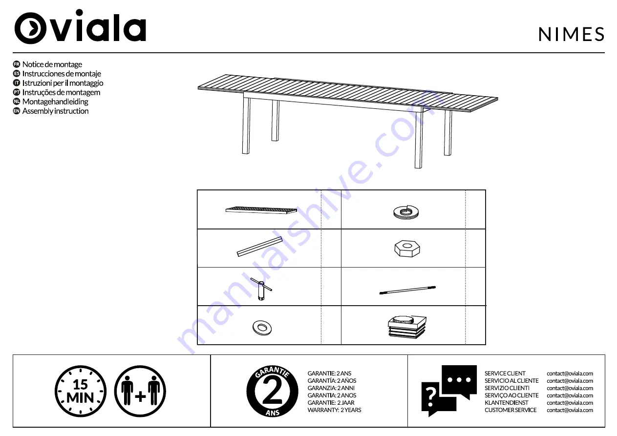 oviala NIMES Assembly Instruction Download Page 1