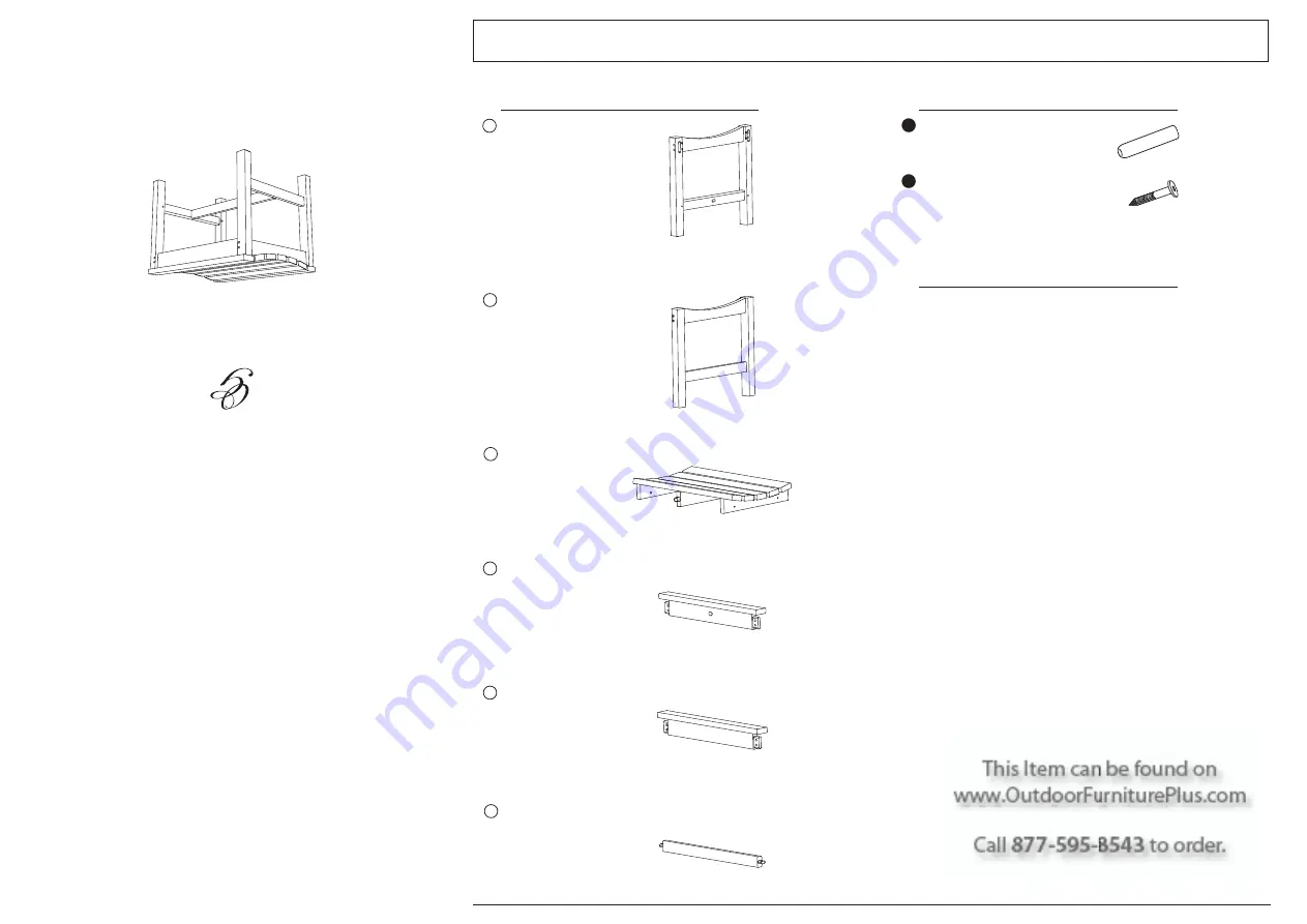 Oxford Garden Backless Bench 2' BB24 Assembly Instructions Download Page 1