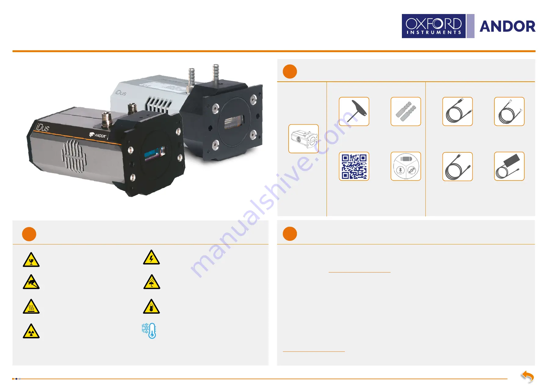 Oxford Instruments ANDOR iDus 401, ANDOR iDus 416, ANDOR iDus 420 Quick Start Manual Download Page 1