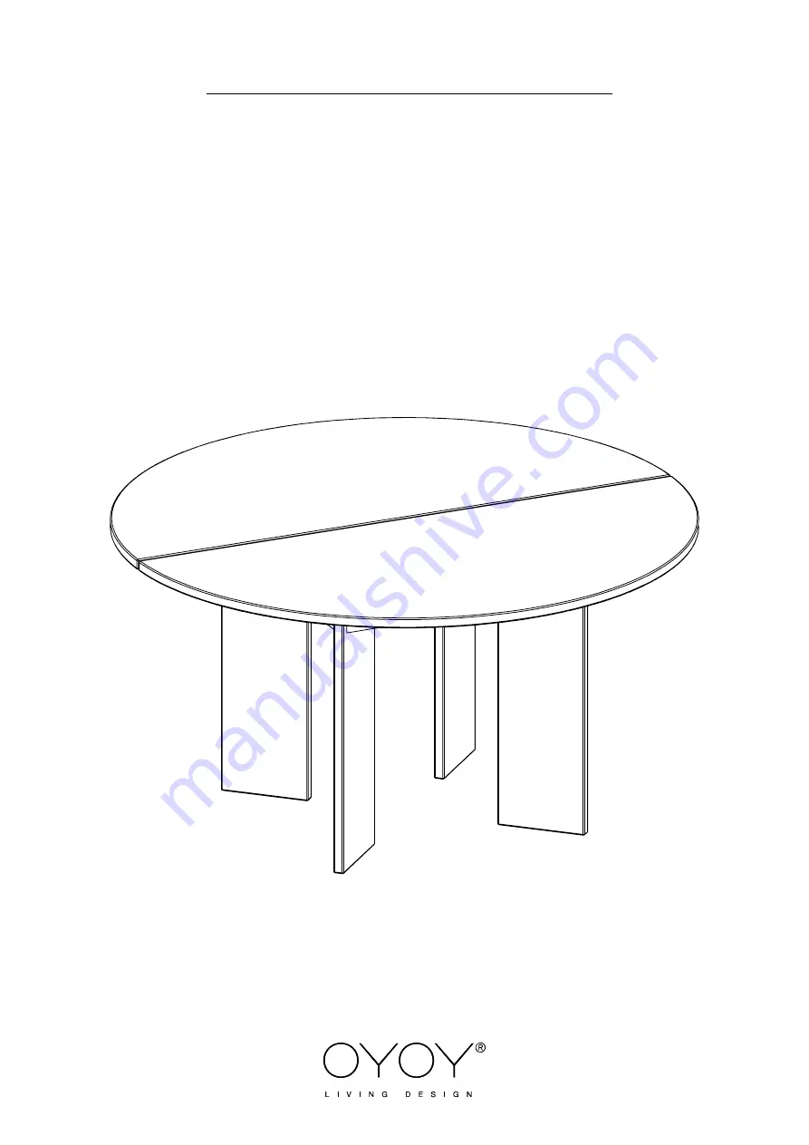 OYOY Kotai Round Dining Table Assembly Instructions Manual Download Page 1