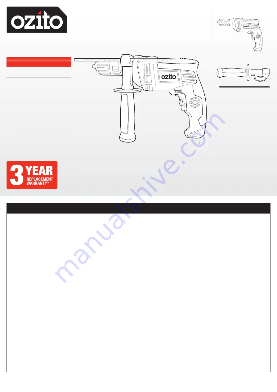 Ozito HDR-7113 Скачать руководство пользователя страница 1