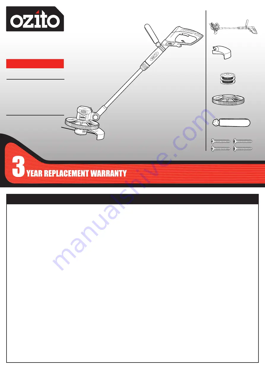 Ozito LTR-301 Instruction Manual Download Page 1