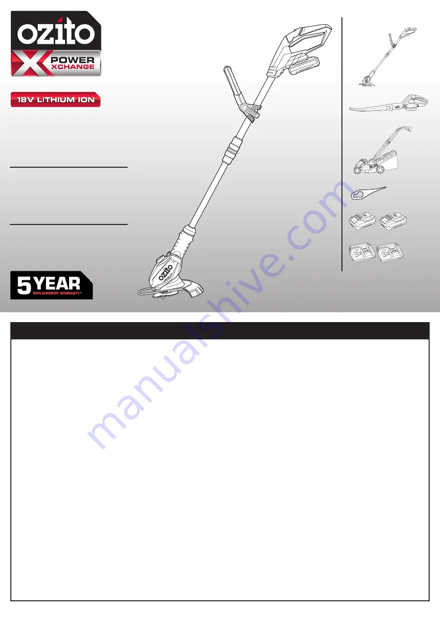 Ozito PowerXChange PXCBLTLMC-218 Скачать руководство пользователя страница 15