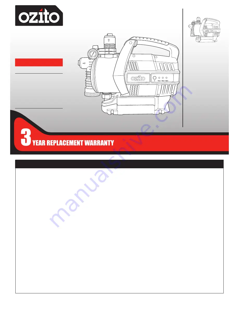 Ozito PPW-801 Скачать руководство пользователя страница 1