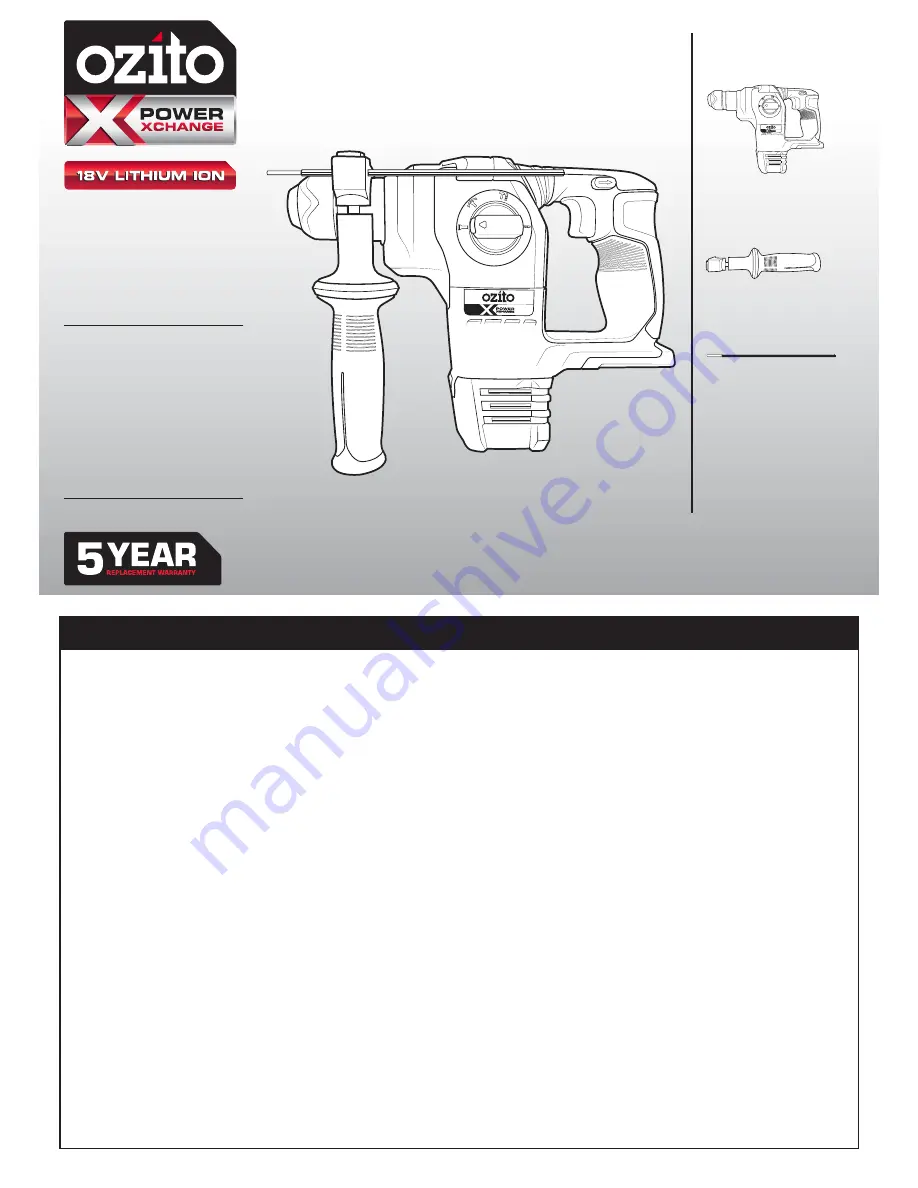 Ozito PXBRHS-200 Instruction Manual Download Page 1