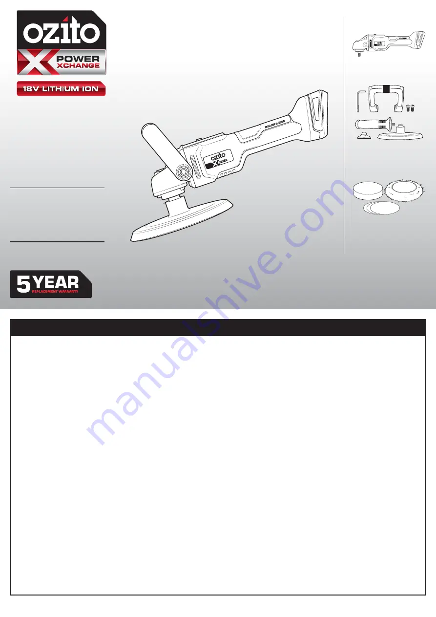 Ozito PXBSPS-180 Скачать руководство пользователя страница 1