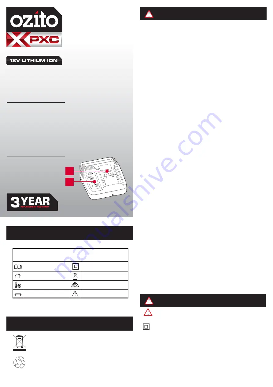 Ozito PXC PXBP-200 Instruction Manual Download Page 3