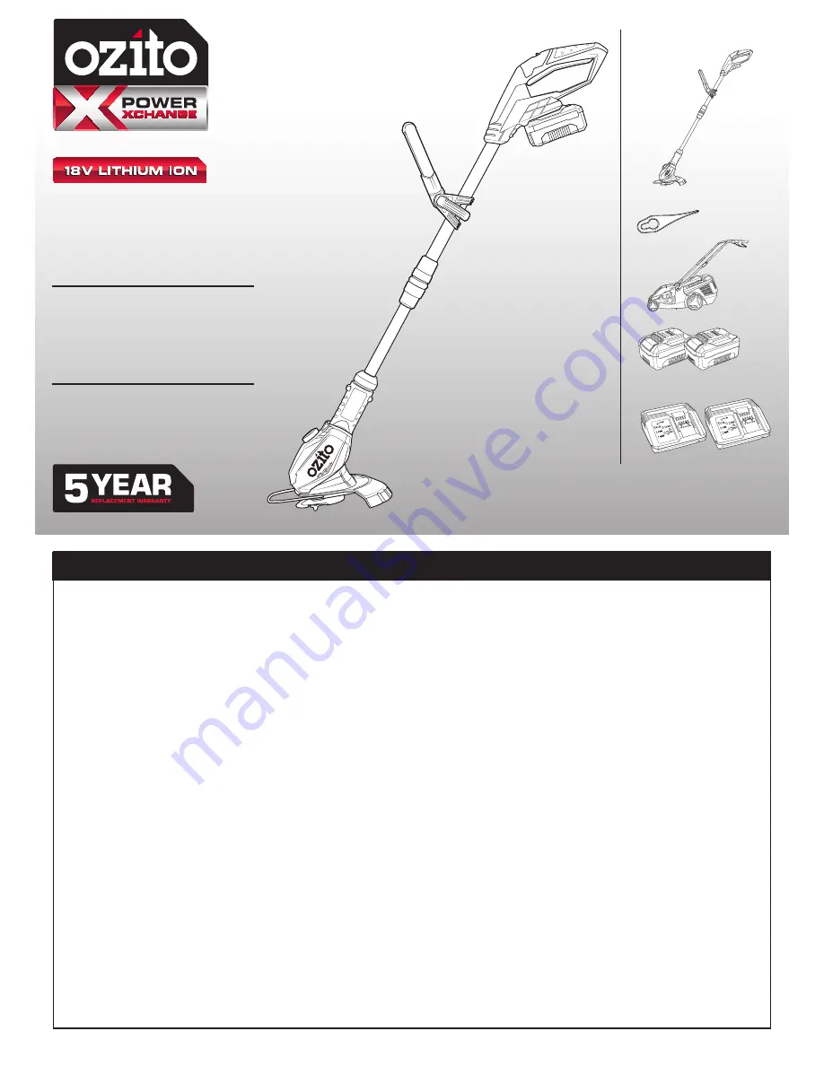 Ozito PXCLMLTC-418U Original Instructions Manual Download Page 9