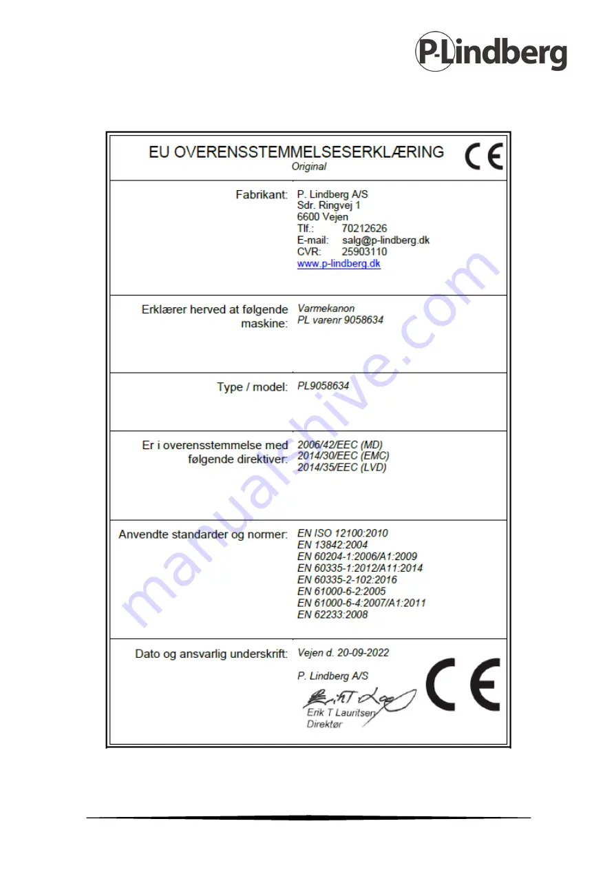 P.Lindberg 9058634 Manual Download Page 30