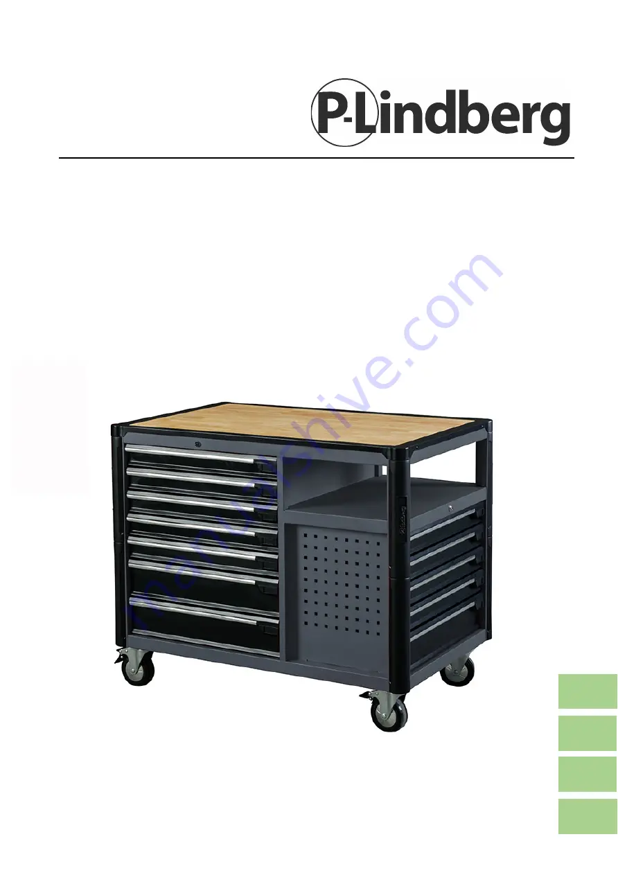 P.Lindberg Tool Cabinet with 12 drawers 9062624 Manual Download Page 1