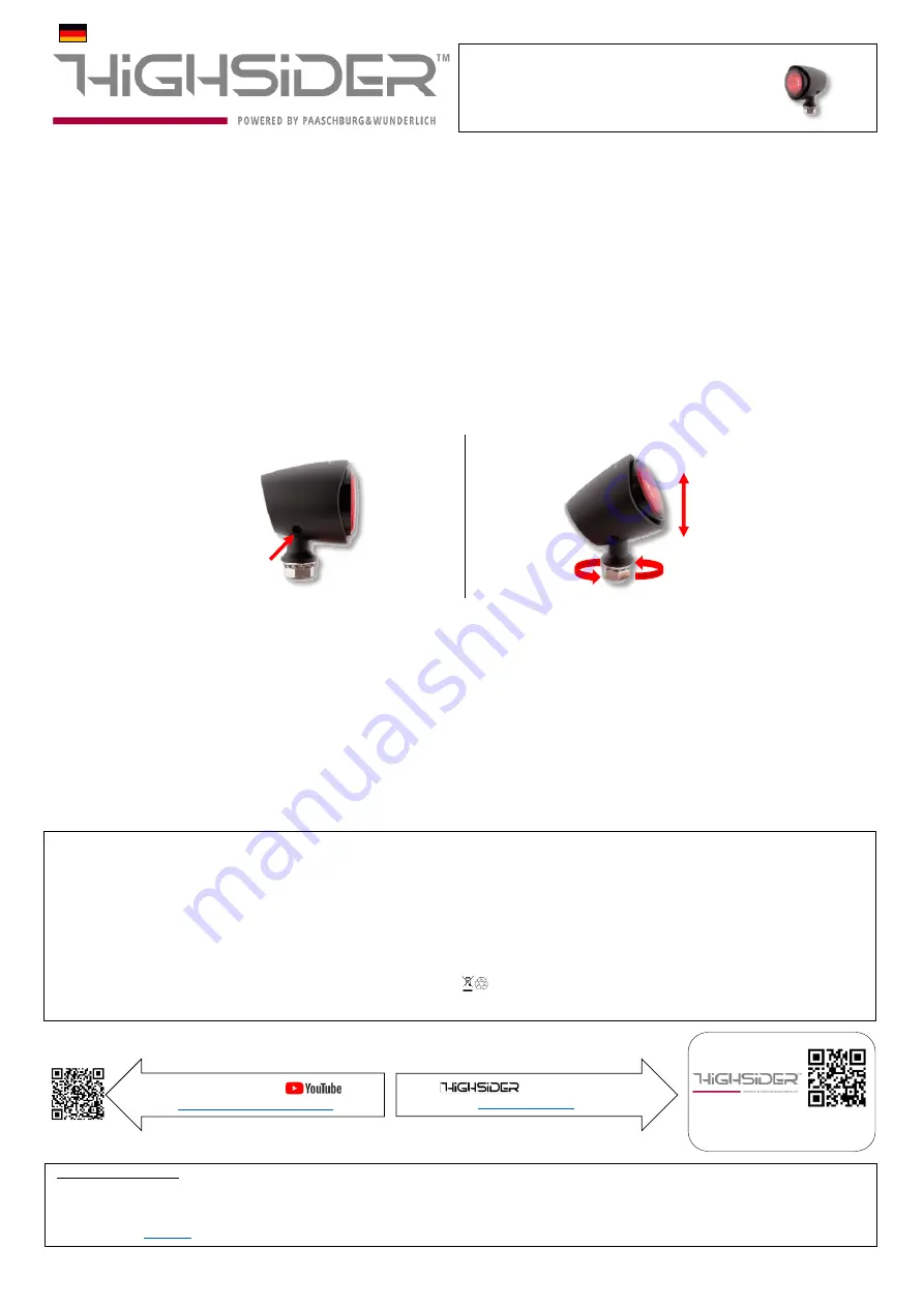 Paaschburg & Wunderlich HIGHSIDER AKRON-X Mounting And Safety Instructions Download Page 2