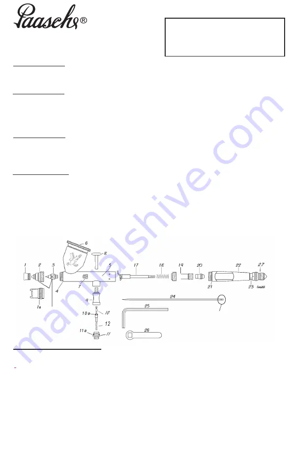 paasche TG Talon Quick Start Manual Download Page 1