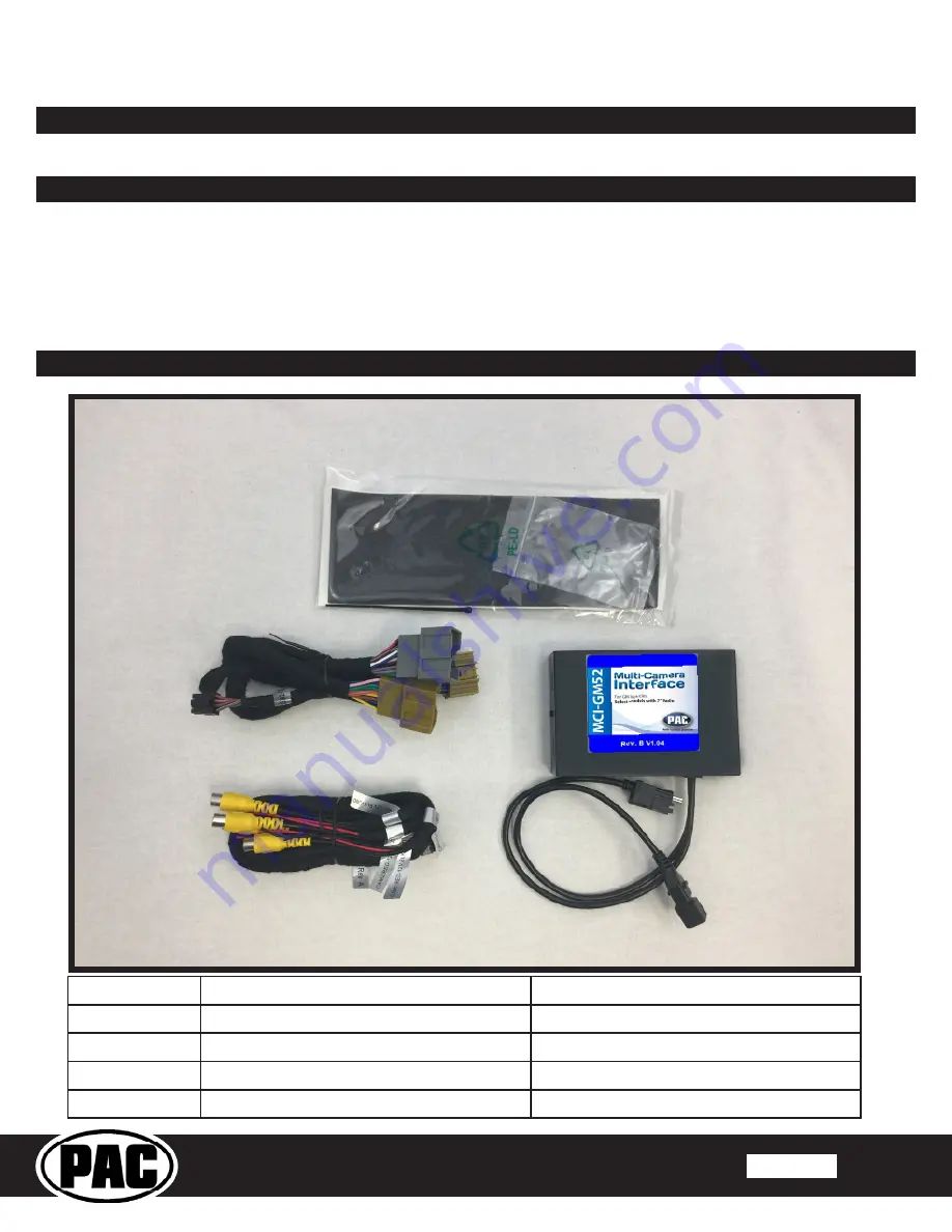 PAC MCI-GM52 Quick Start Manual Download Page 1