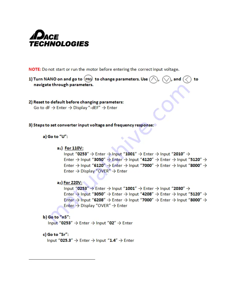 Pace Technologies NANO 1200T Instruction Manual Download Page 44