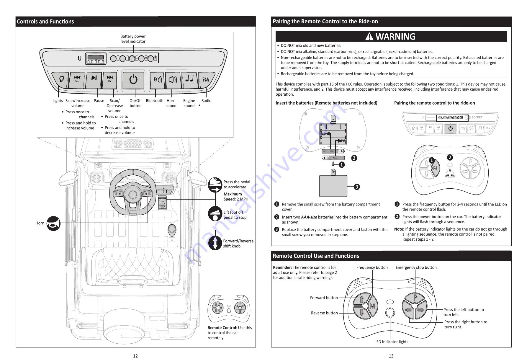 PACIFIC CYCLE MERCEDES G63 Owner'S Manual Download Page 7