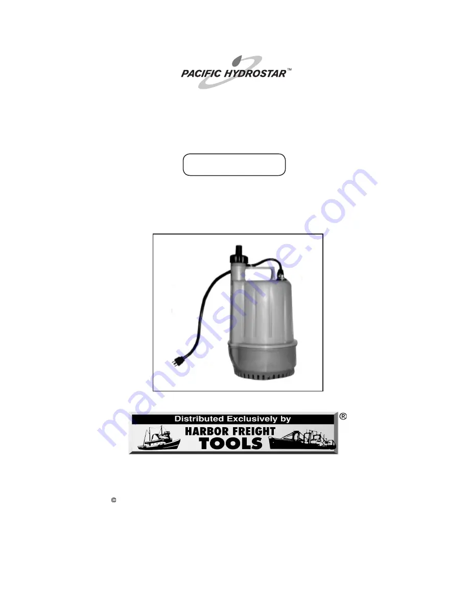 Pacific hydrostar 37952 Assembly And Operating Instructions Manual Download Page 1