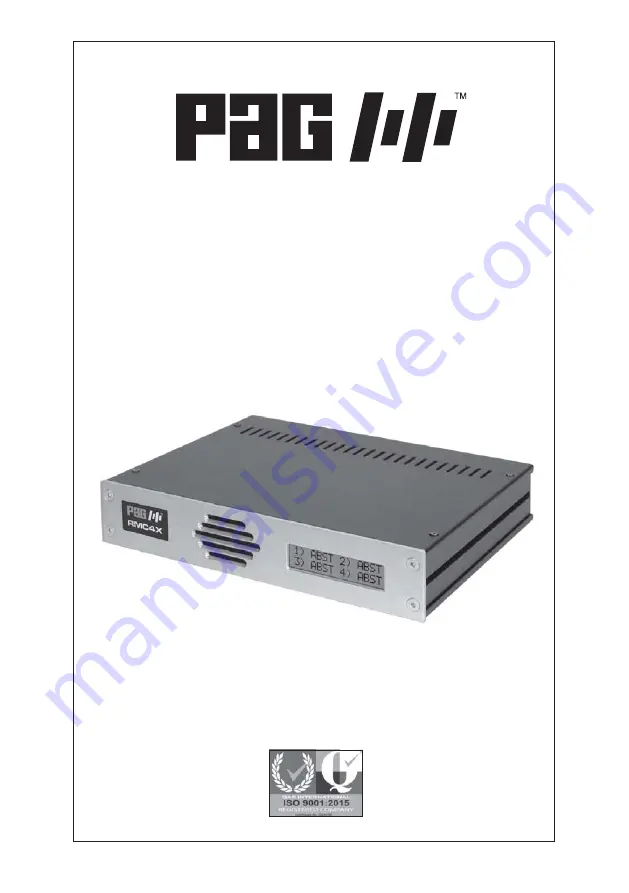 PAG RMC4X Series Instruction Manual Download Page 1