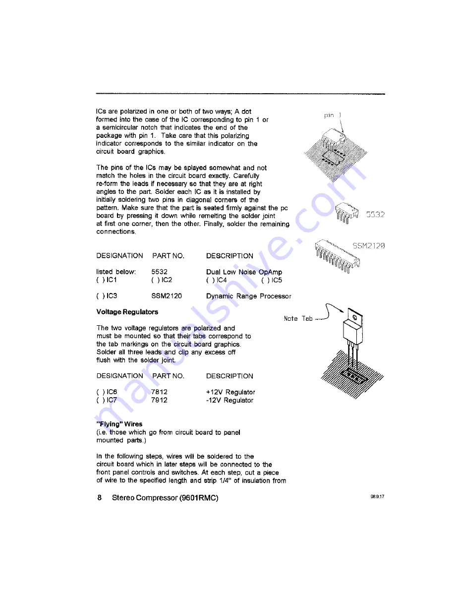 Paia 9601RMC Assembly And Using Manual Download Page 8