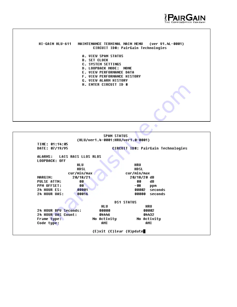 PairGain HIGAIN-2 HLU-611 Manual Download Page 26