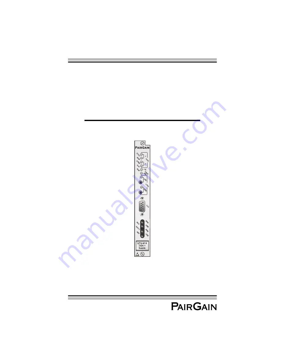 PairGain HiGain ETSI UTU-814 Quick Installation Manual Download Page 1