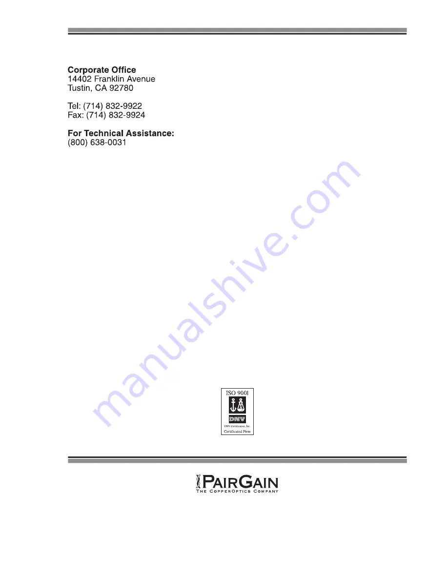 PairGain HiGain HLU-D41 Manual Download Page 50