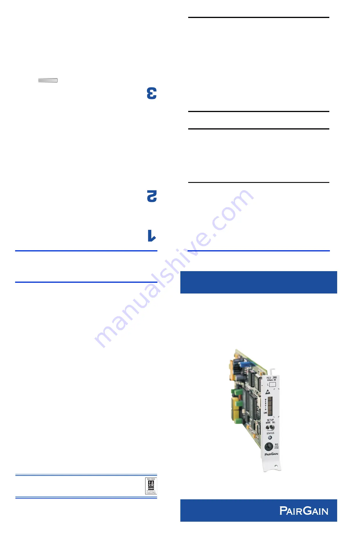 PairGain HiGain Line Unit HLU-388 Quick Installation Manual Download Page 7