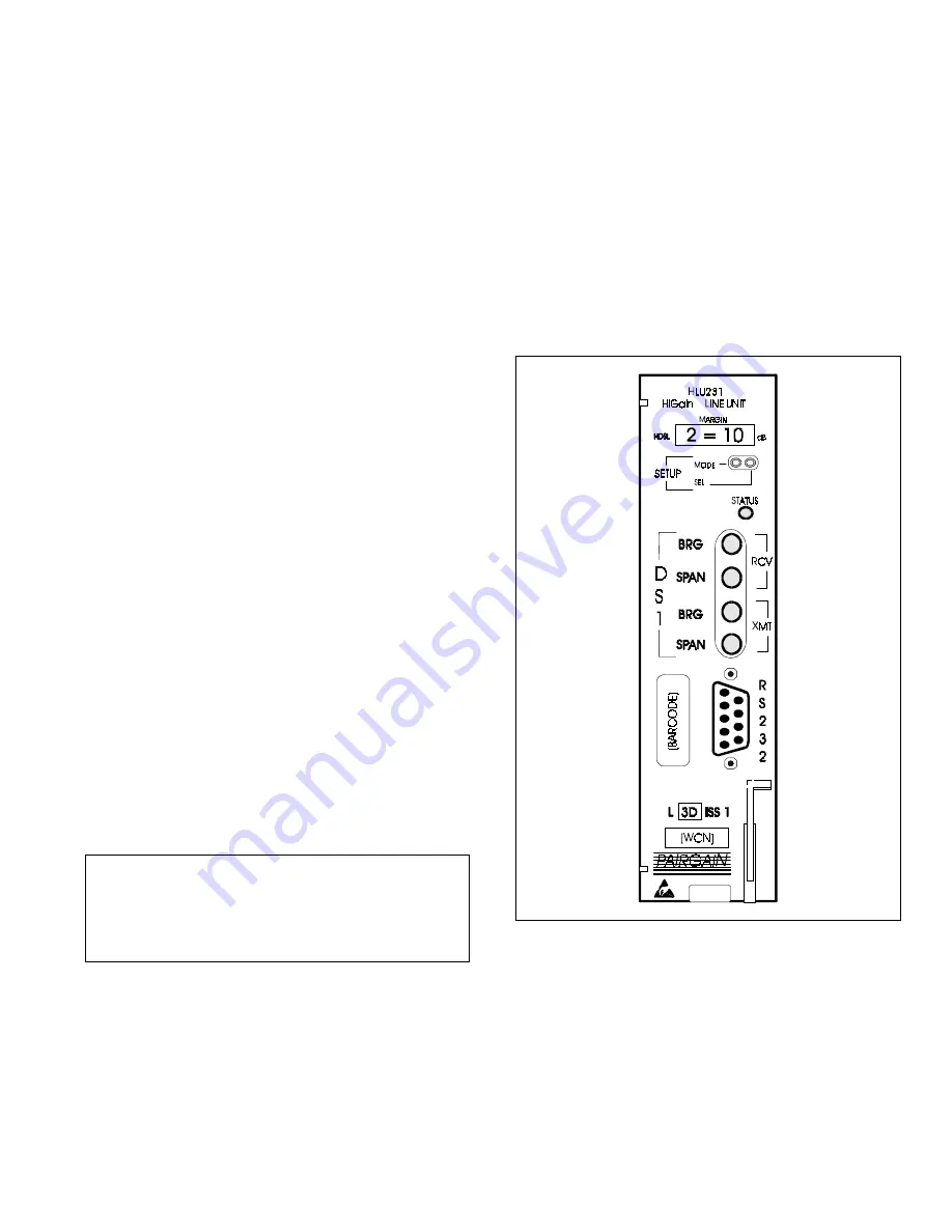 PairGain HLU-231 Скачать руководство пользователя страница 1