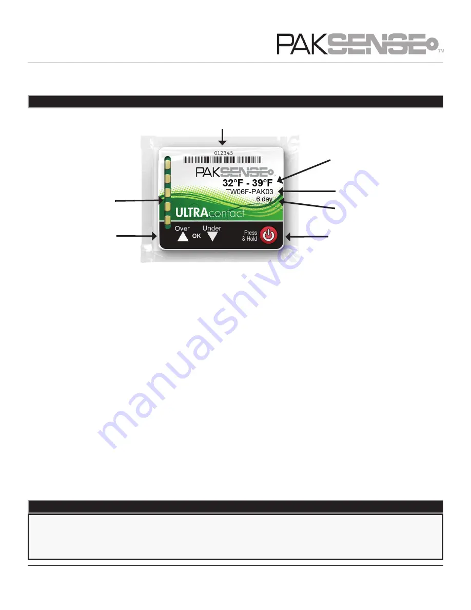 PakSense Ultra Contact Label User Manual Download Page 5