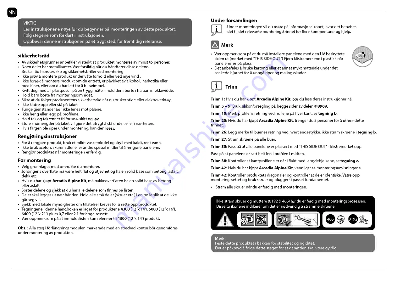 Palram Applications Arcadia 10600 Manual Download Page 19