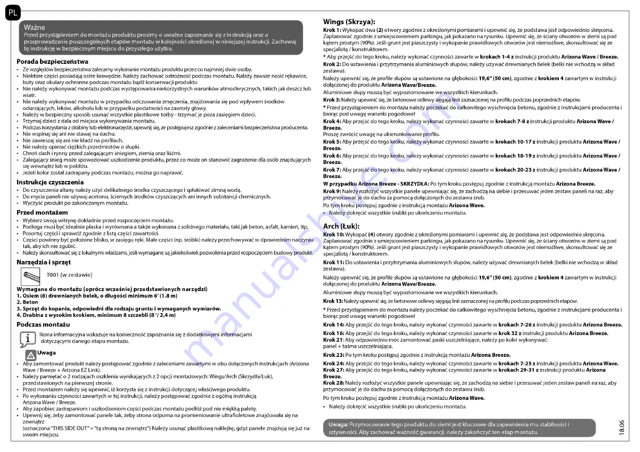 Palram Applications Arizona 5000 Breeze Instructions Manual Download Page 69