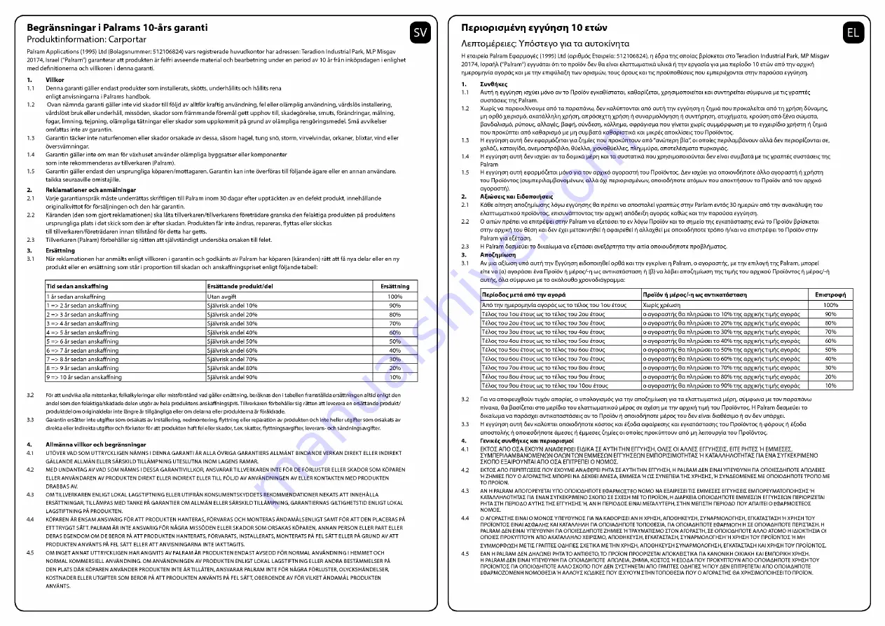 Palram Applications Arizona 5000 Breeze Instructions Manual Download Page 106