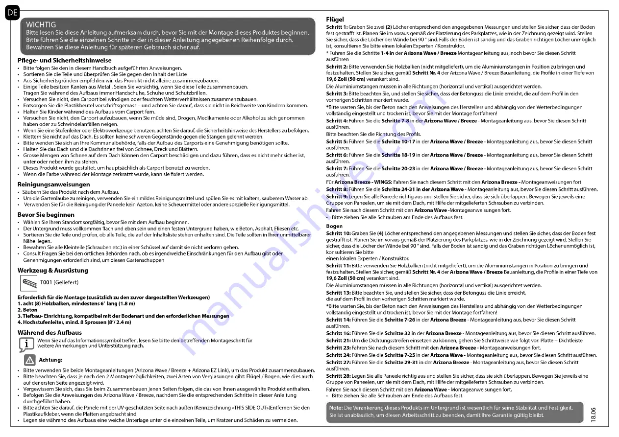 Palram Applications Arizona 5000 Wave Instructions Manual Download Page 62