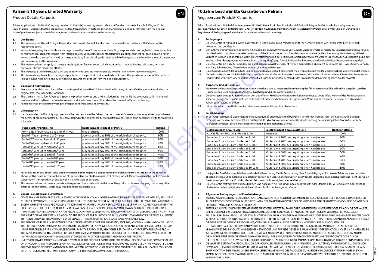 Palram Applications Arizona 5000 Wave Instructions Manual Download Page 102